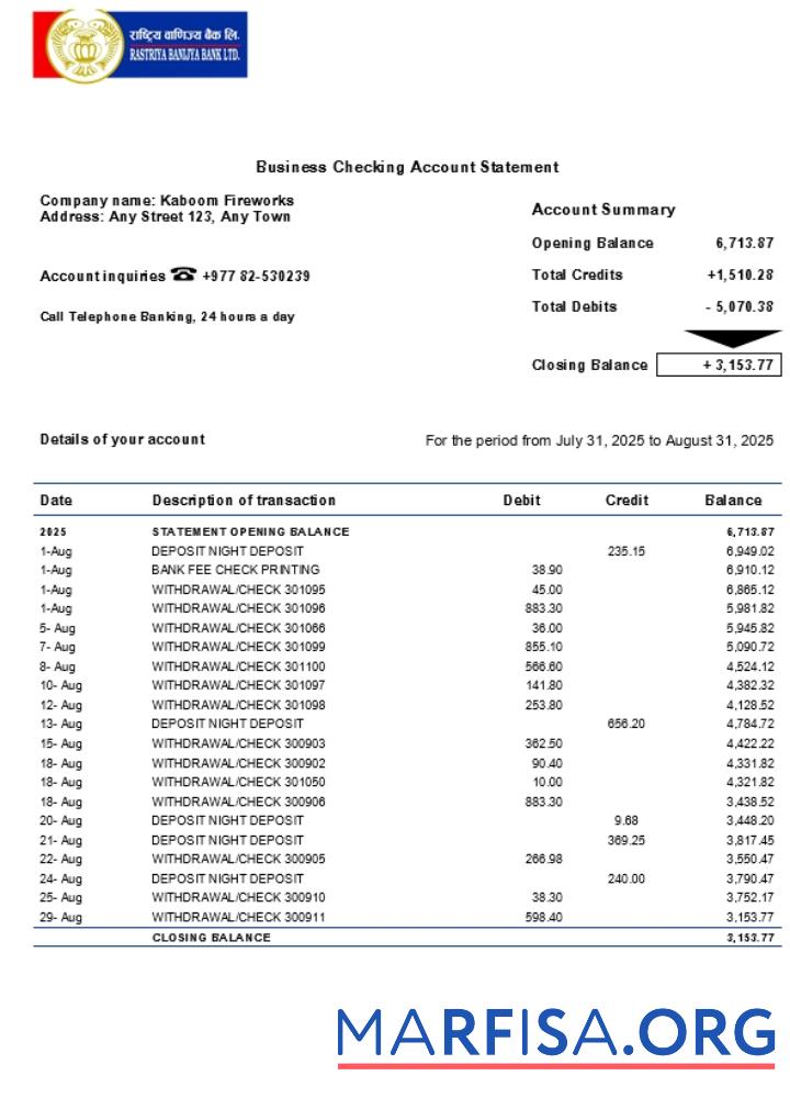 Downloadable Rastriya Banijya firm account statement Word and PDF template (1)